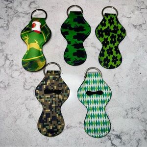 NWOT-Colorful Lip Balm Holder Keychains (5)